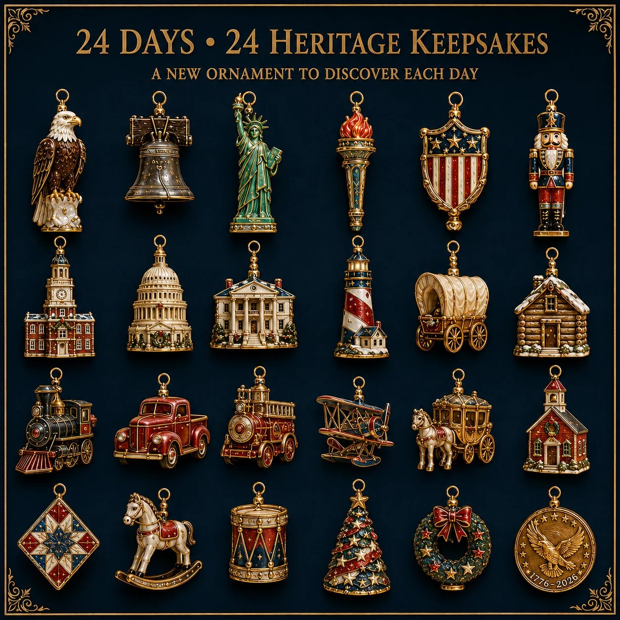 Last 50 Pcs✨America 250th Anniversary Heritage Christmas Advent Calendar