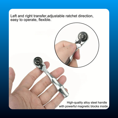 Mini Ratchet Wrench Set with Hex Slotted Phillips Bits All-in-One Portable Tool Kit
