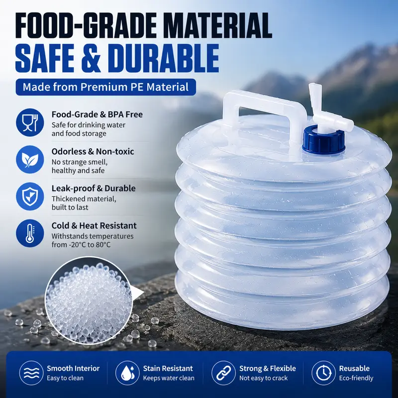 Food grade collapsible water container