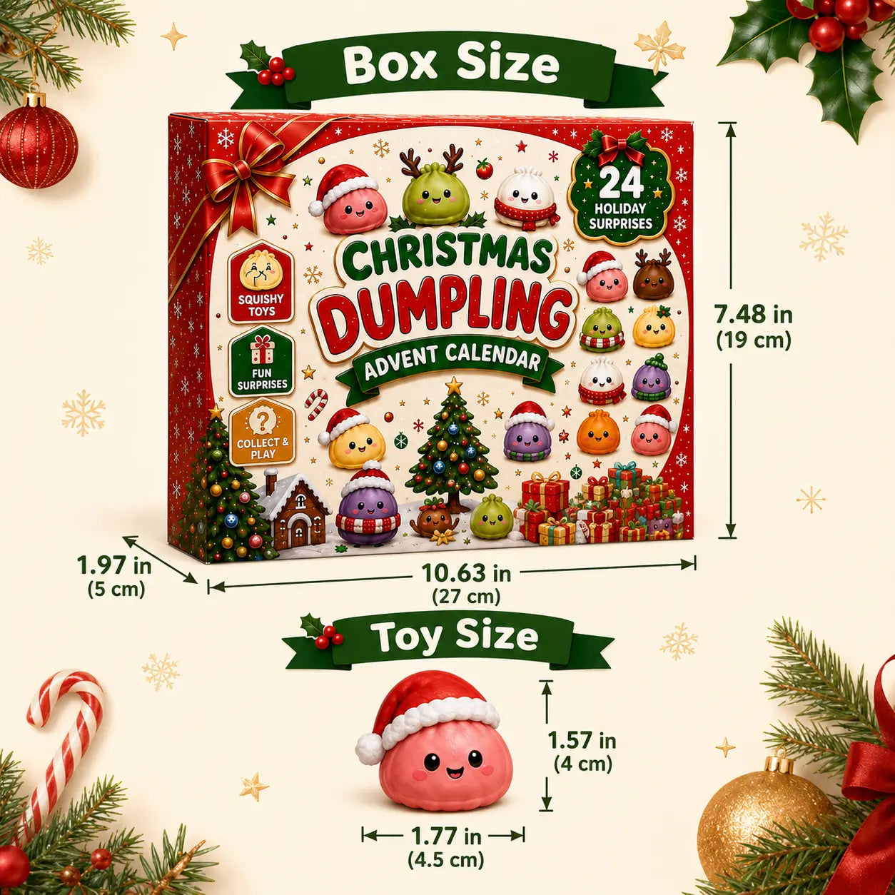 🎄Christmas Dumpling Squishies Advent Calendar | 24 Days of Surprises 🎁