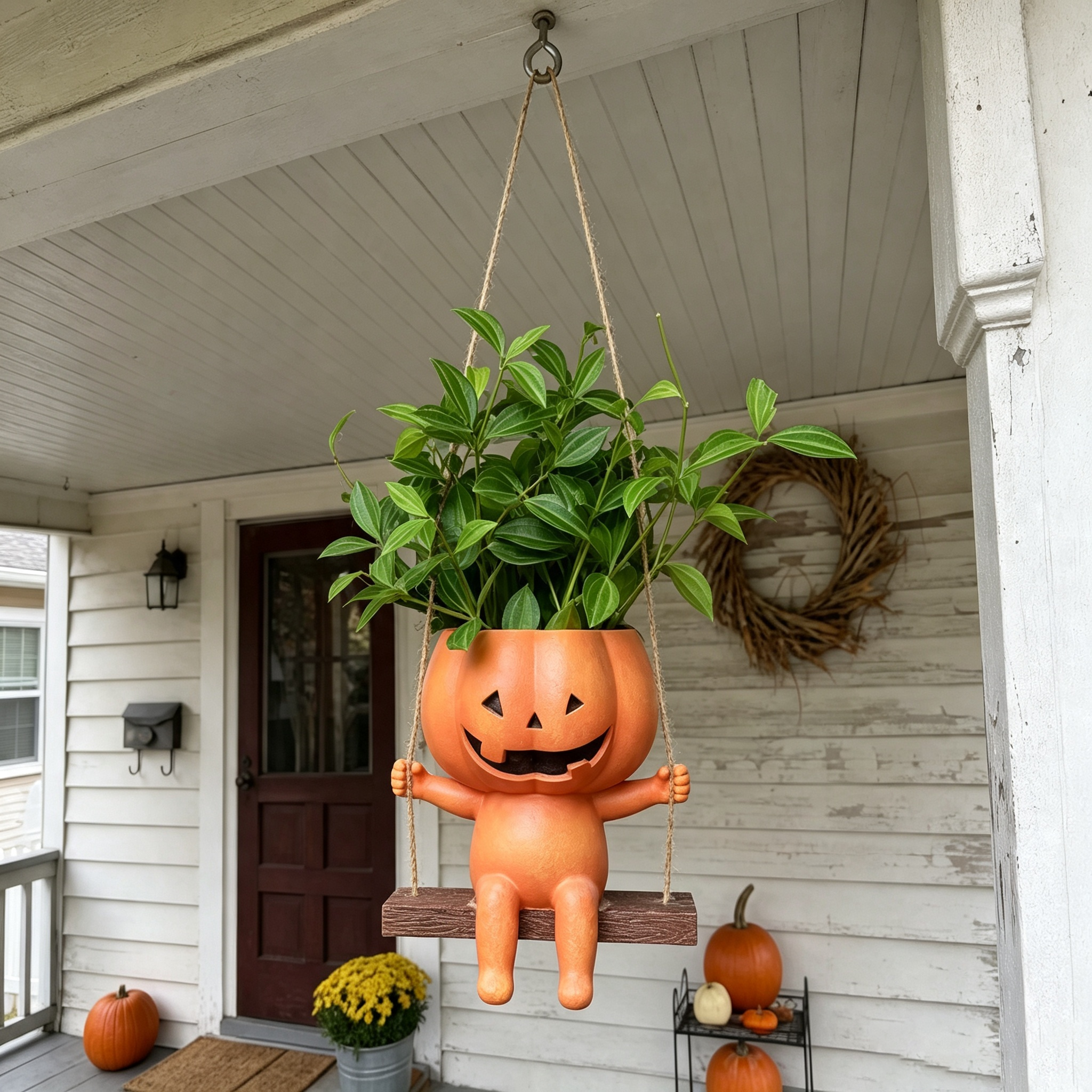 Swing Pumpkin Man Flower Pot