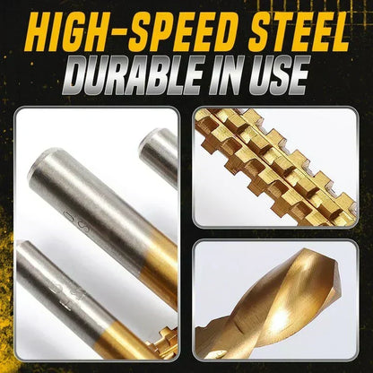 🛠️ LIMITED-TIME 49% OFF! ✨ Twist Drill Bit Set – Titanium-Coated, Serrated, Multi-Material 🔩