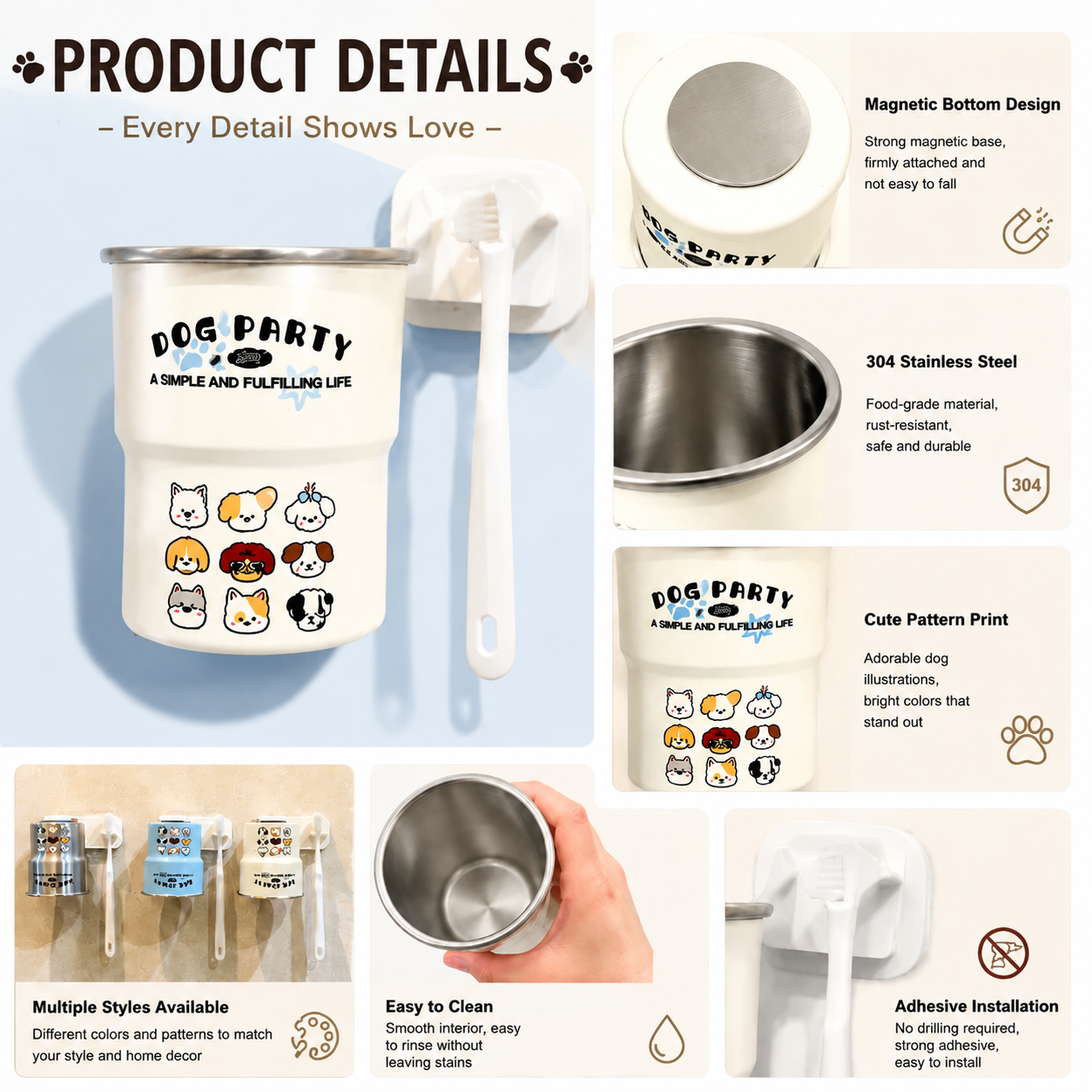 Magnetic Wall-Mounted  Mouthwash Cup