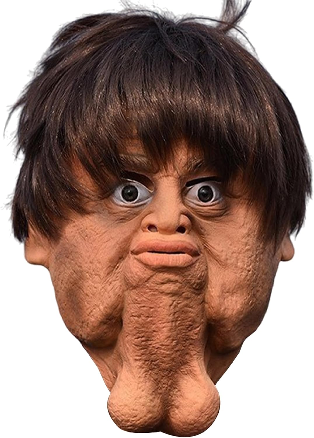 Halloween Mask, Funny Mask, Double Chin Realistic Face Full Head Halloween Horror Latex Face Cover for Masquerade Party Costume