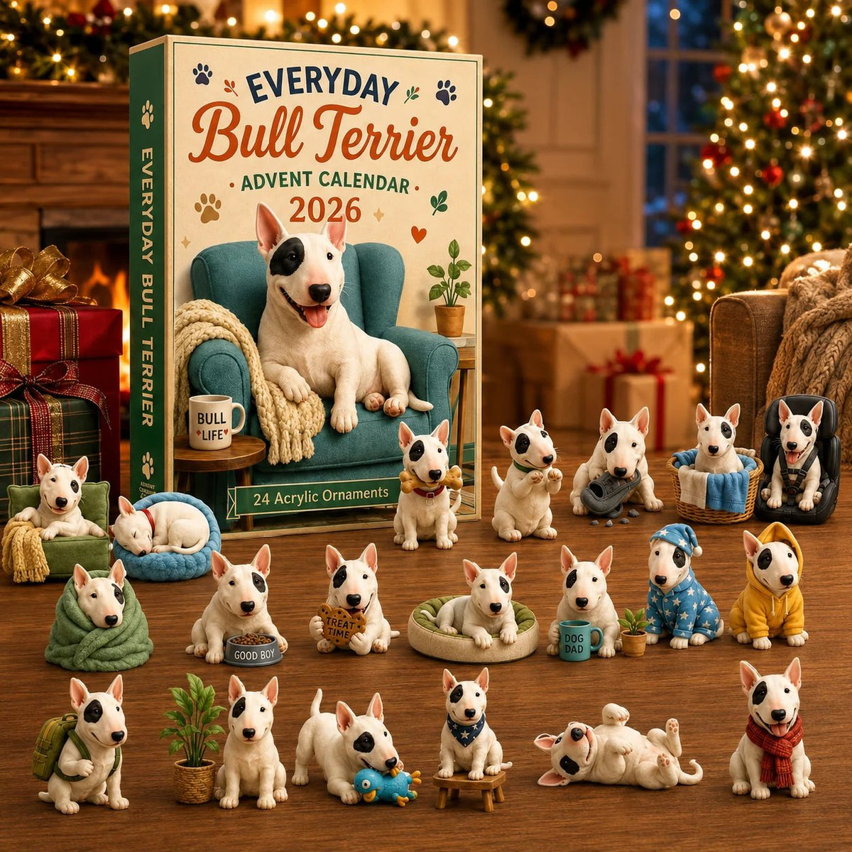 Everyday Bull Terrier Advent Calendar 2026 Christmas display