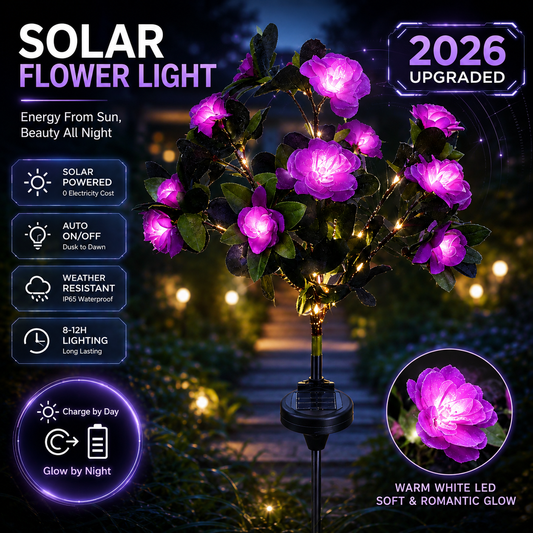 🔥Last Day 70% OFF-LED Solar Flower Lights Rhododendron Outdoor Simulated Flower Lamp