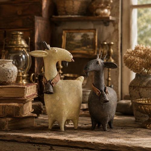 🔥 Whimsical Farmhouse Goat Figurines🐐