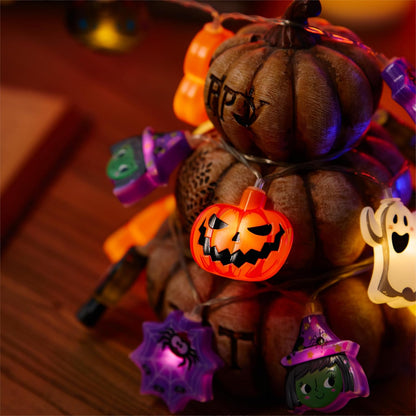 🎃Halloween Pumpkin Ghost String Lights – Spooky LED Decorations for Home, Party & Fall Nights