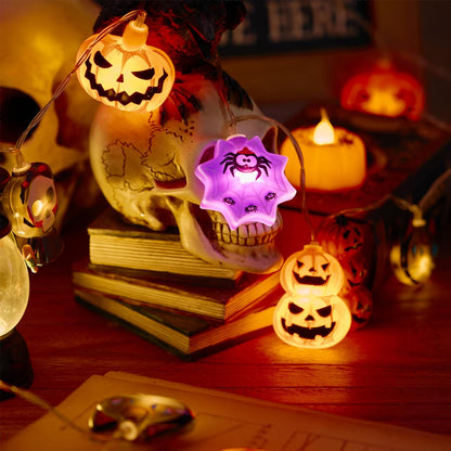 🎃Halloween Pumpkin Ghost String Lights – Spooky LED Decorations for Home, Party & Fall Nights