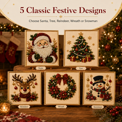🧘Relaxing & Beginner-Friendly - 🎨💎DIY Christmas Pearl Diamond Painting Art Kit