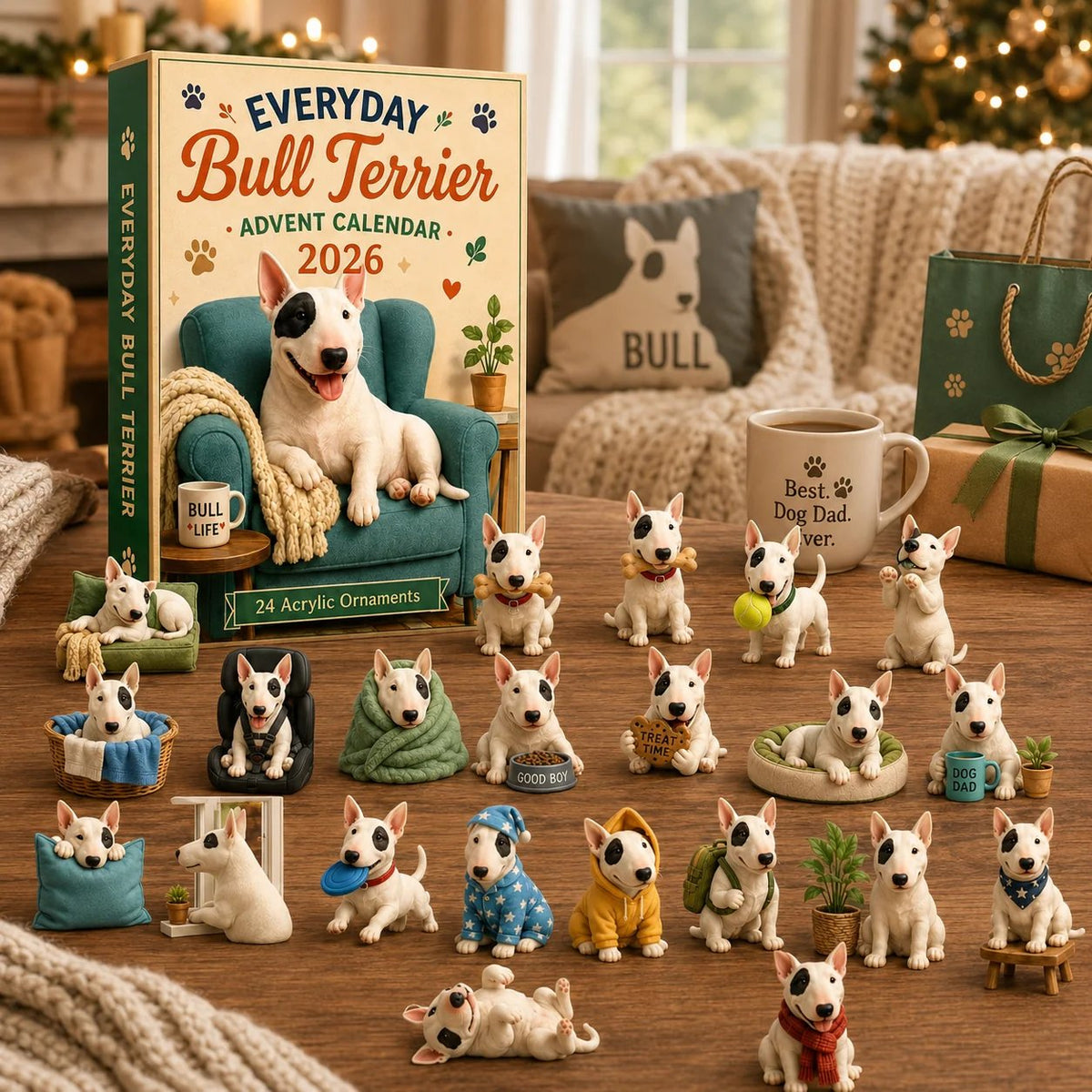 Bull Terrier Christmas keepsake ornament collection