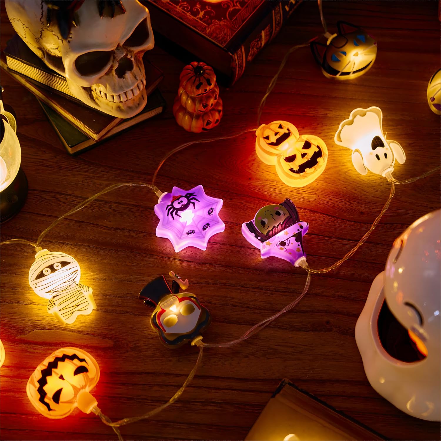 🎃Halloween Pumpkin Ghost String Lights – Spooky LED Decorations for Home, Party & Fall Nights