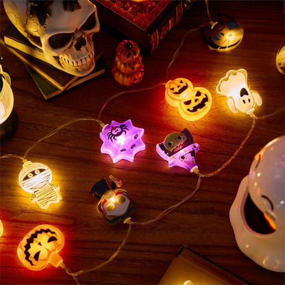 🎃Halloween Pumpkin Ghost String Lights – Spooky LED Decorations for Home, Party & Fall Nights