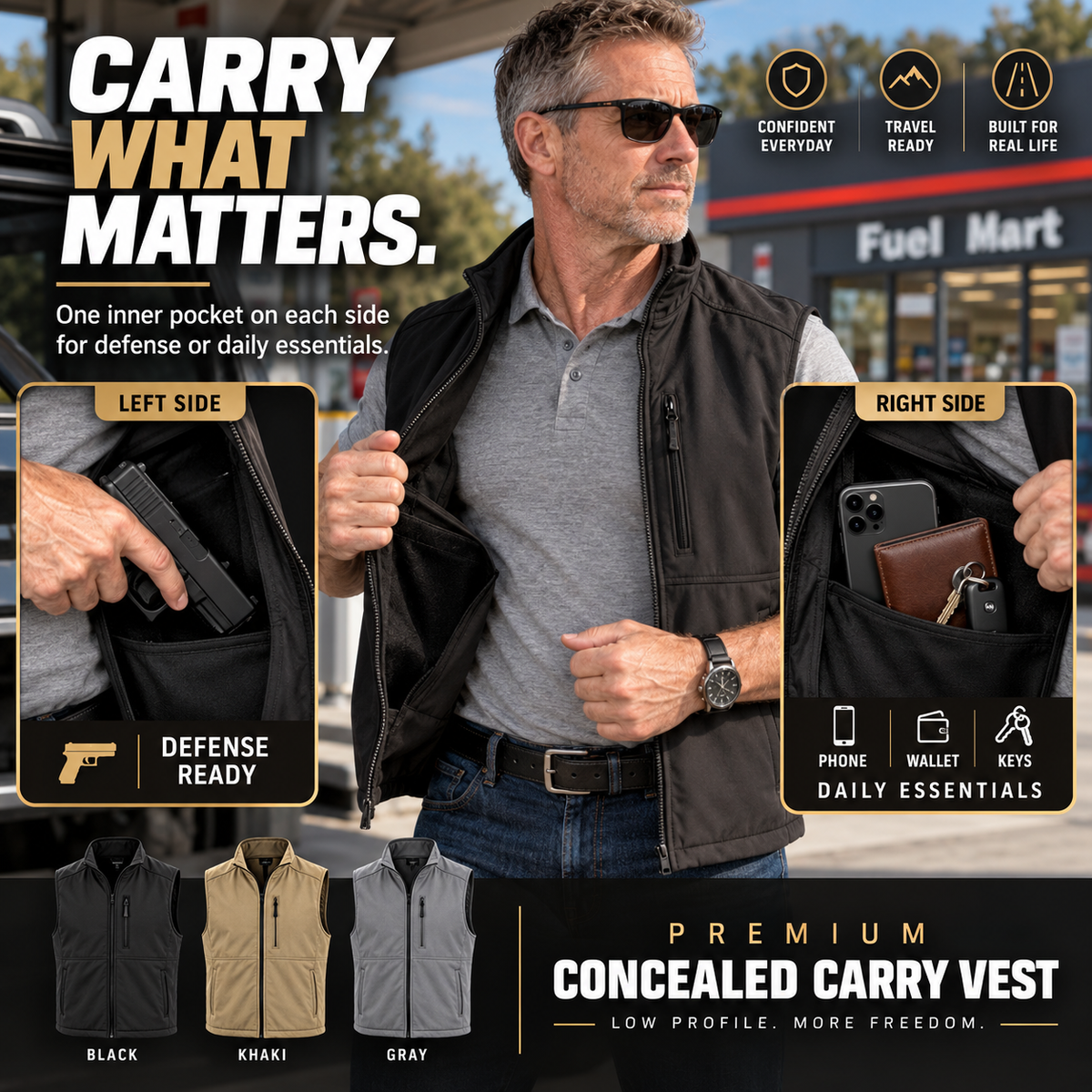 Premium Concealed Carry Vest ✨ Stay Ready & Keep Essentials Close