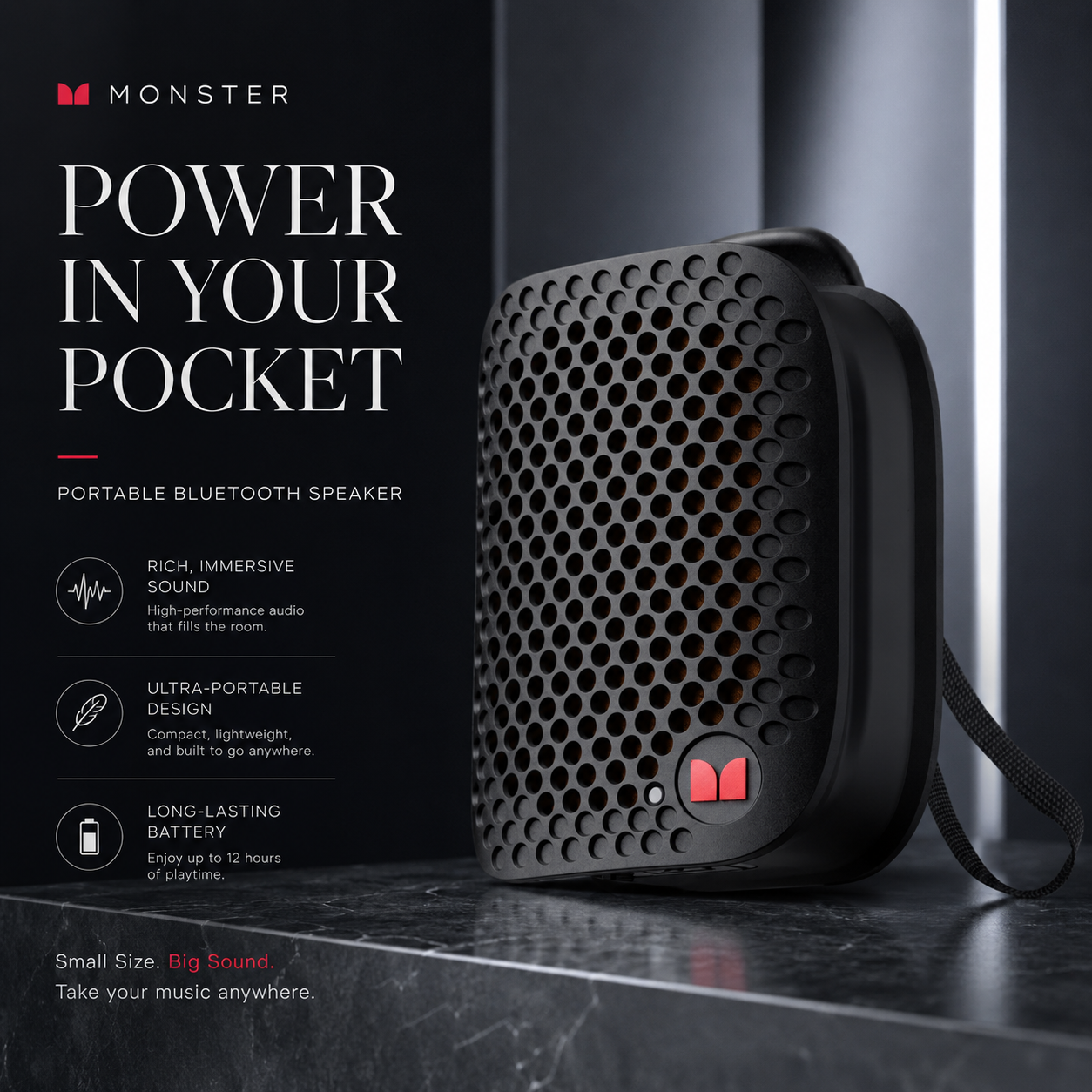 Monster Blaster Micro Wearable Bluetooth Speaker