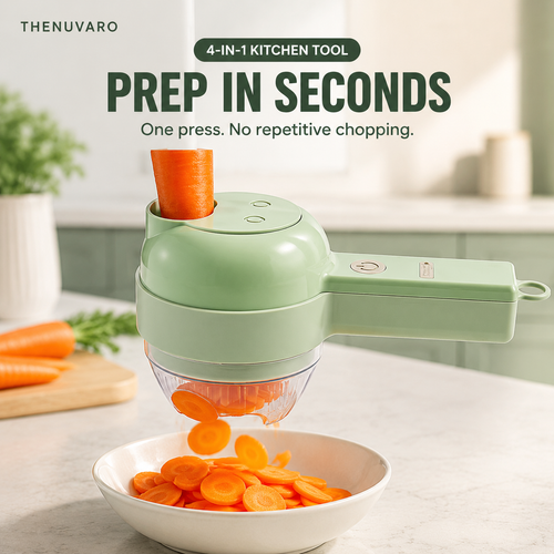 4 in 1 Electric Vegetable chopper hand held, Ninja Food Chopper, Mini Fruit Slicer,Garlic Chopper,Egg whisk and Meat Mincer,Handheld Veggie Cutter for Salad