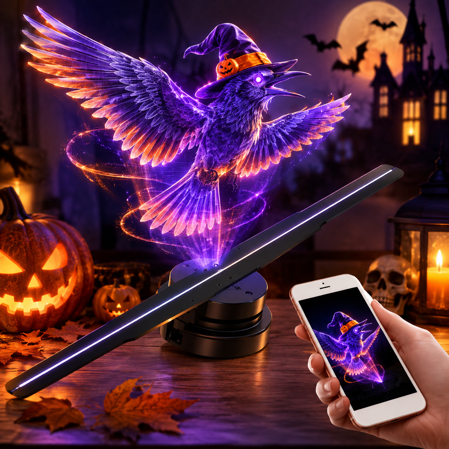 Holographic Fan Halloween Scene