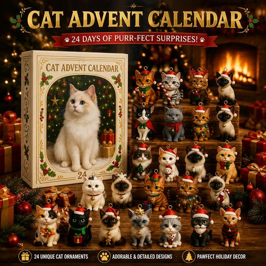 2026 Cat Advent Calendar with 24 Collectible Christmas Figures