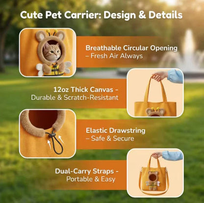 Breathable Pet Carrier Sling Bag for Dogs & Cats Hands-Free | RobyPet