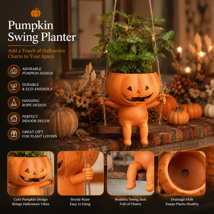 Swing Pumpkin Man Flower Pot