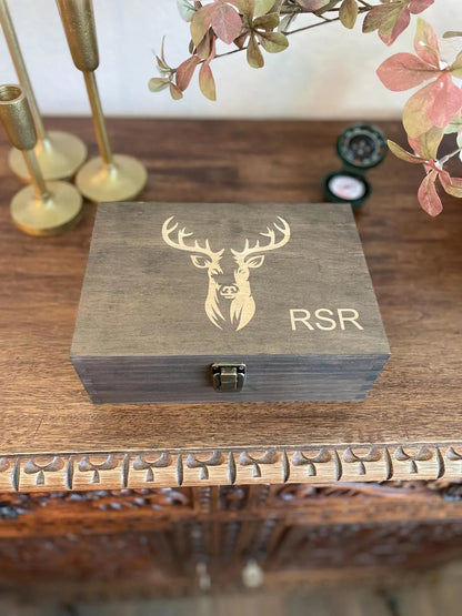 100% Handcrafted Solid Wood Hunting Memory Box