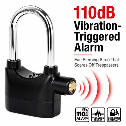 ⭐Anti-theft alarm padlock (including hasp), aluminum alloy material