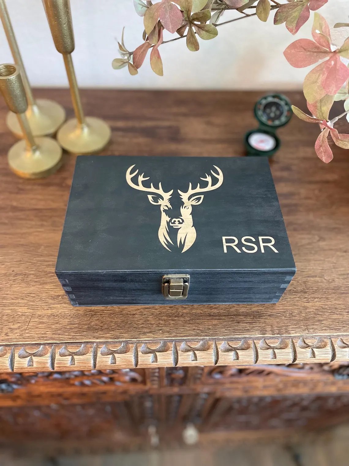 100% Handcrafted Solid Wood Hunting Memory Box
