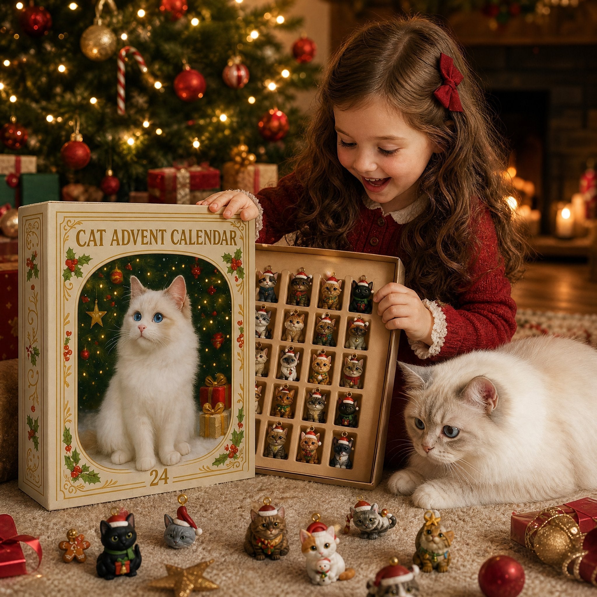 2026 Cat Advent Calendar with 24 Collectible Christmas Figures
