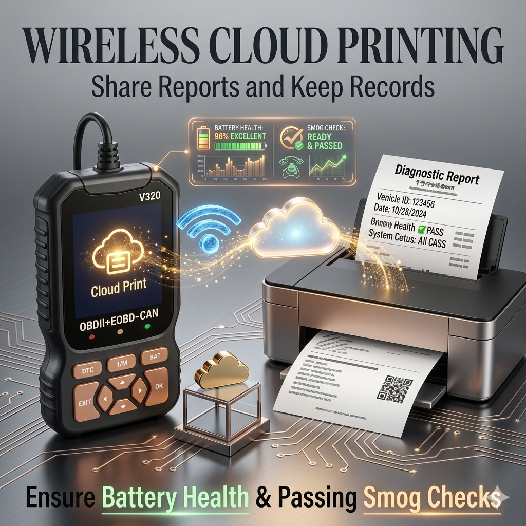 OBD2 Scanner Live Data Professional Mechanic OBDII Diagnostic Code Reader Tool For Check Engine Light Cloud Printing Daul UI Mode