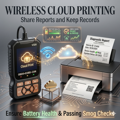 OBD2 Scanner Live Data Professional Mechanic OBDII Diagnostic Code Reader Tool For Check Engine Light Cloud Printing Daul UI Mode