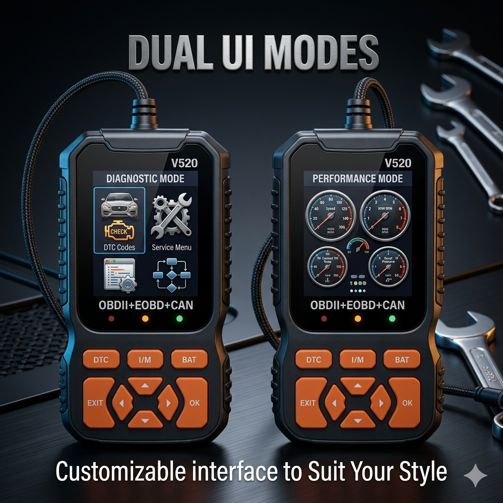OBD2 Scanner Live Data Professional Mechanic OBDII Diagnostic Code Reader Tool For Check Engine Light Cloud Printing Daul UI Mode