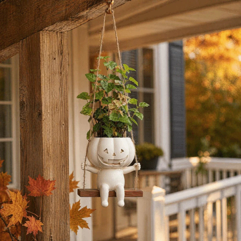 Swing Pumpkin Man Flower Pot