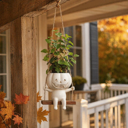 Swing Pumpkin Man Flower Pot